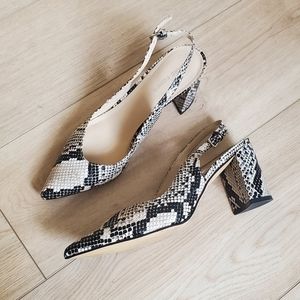 Marc Fisher Snake Slingback Heels